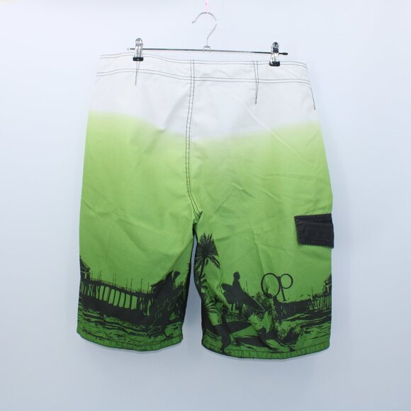 Ocean Pacific Board Shorts Mens 38 Surfing Palm Tree - Picture 4 of 9